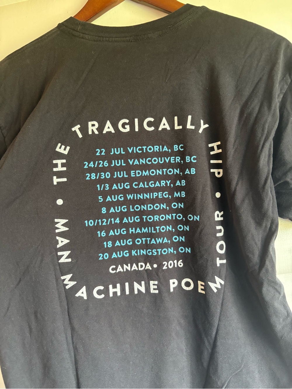 The Tragically Hip Man Machine Poem 2016 Canada Tour Graphic Band Tee XL - Picture 6 of 10